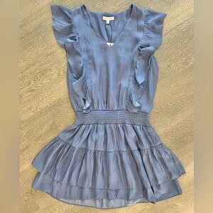 Miou Muse V-neck Tiered Ruffle Dress